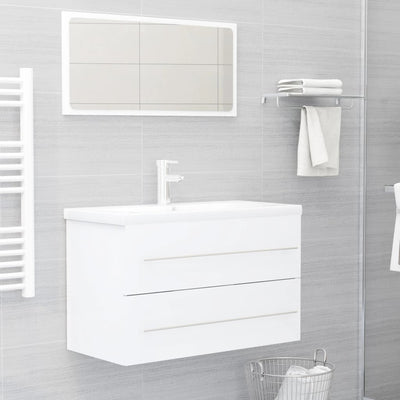 2 Piece Bathroom Furniture Set White Chipboard Payday Deals