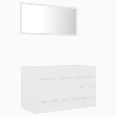 2 Piece Bathroom Furniture Set White Chipboard Payday Deals