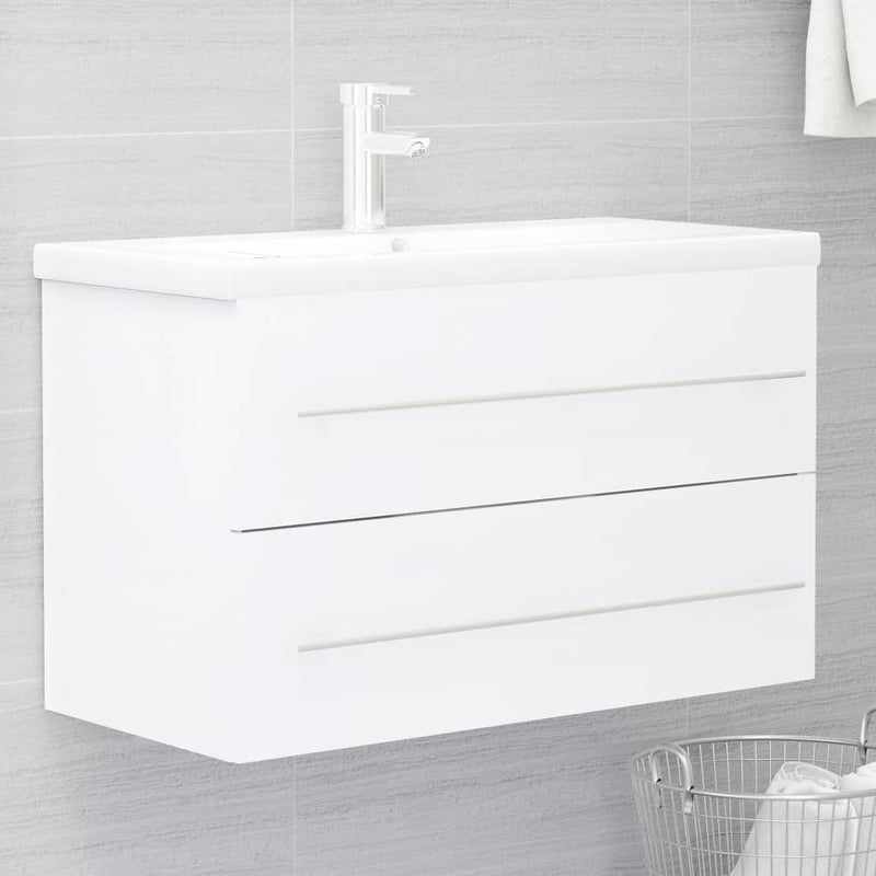 2 Piece Bathroom Furniture Set White Chipboard Payday Deals