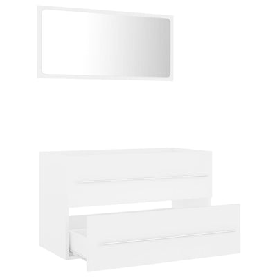 2 Piece Bathroom Furniture Set White Chipboard Payday Deals