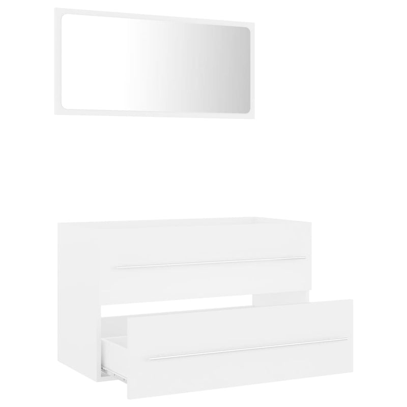 2 Piece Bathroom Furniture Set White Chipboard Payday Deals