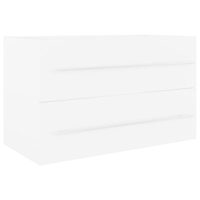 2 Piece Bathroom Furniture Set White Chipboard Payday Deals