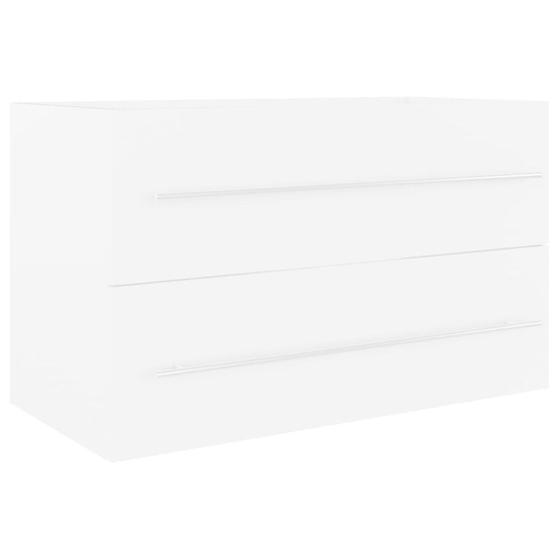 2 Piece Bathroom Furniture Set White Chipboard Payday Deals