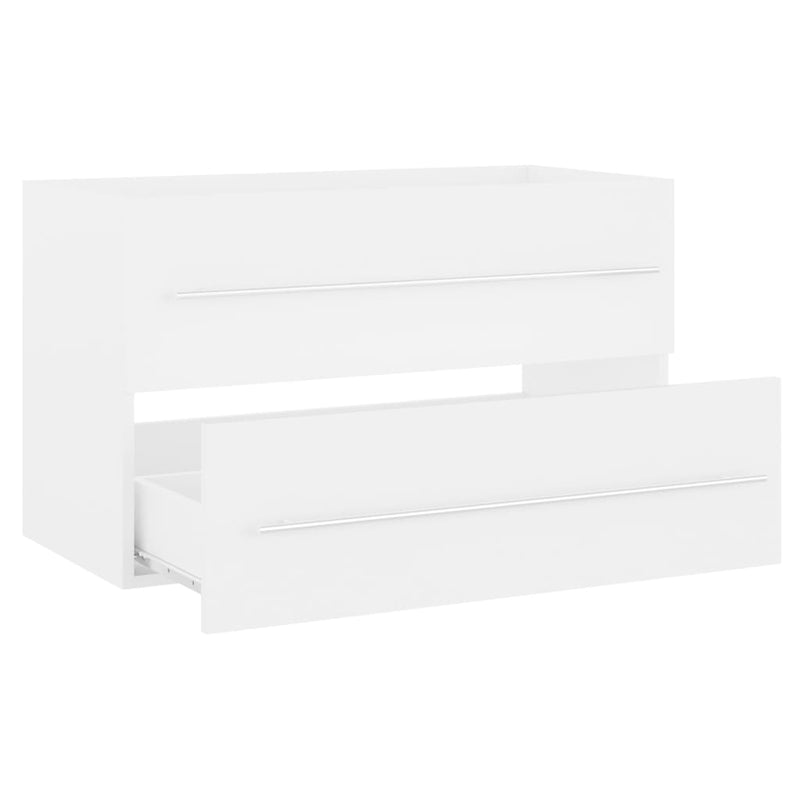 2 Piece Bathroom Furniture Set White Chipboard Payday Deals