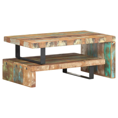 2 Piece Coffee Table Set Solid Reclaimed Wood Payday Deals