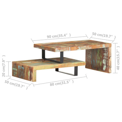 2 Piece Coffee Table Set Solid Reclaimed Wood Payday Deals