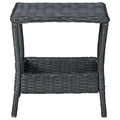 2 Piece Garden Lounge Set with Cushions Poly Rattan Dark Grey Payday Deals