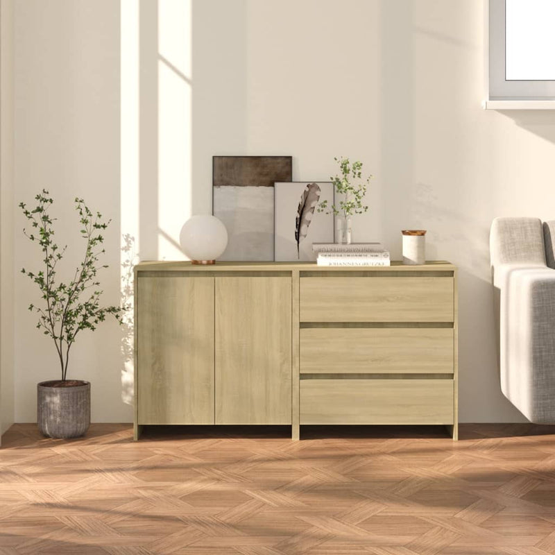 2 Piece Sideboard Sonoma Oak Engineered Wood Payday Deals