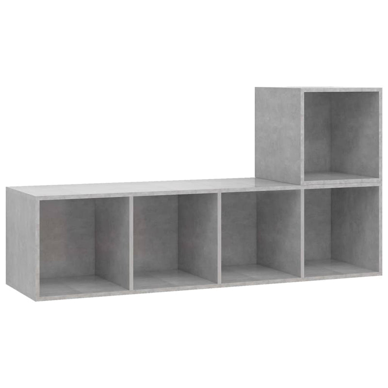 2 Piece TV Cabinet Set Concrete Grey Engineered Wood Payday Deals