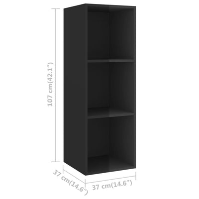 2 Piece TV Cabinet Set High Gloss Black Engineered Wood Payday Deals