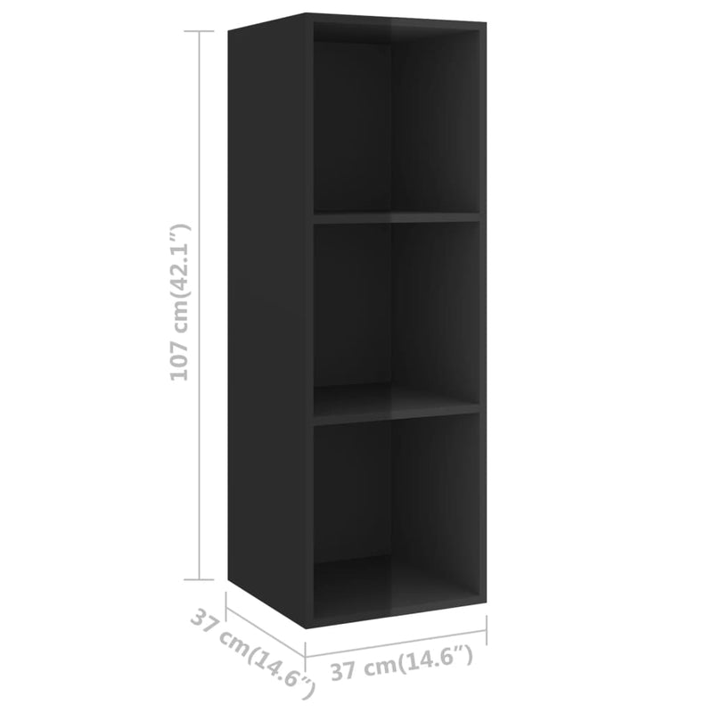 2 Piece TV Cabinet Set High Gloss Black Engineered Wood Payday Deals