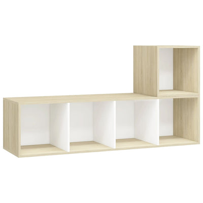 2 Piece TV Cabinet Set White and Sonoma Oak Engineered Wood Payday Deals