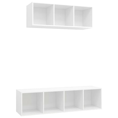 2 Piece TV Cabinet Set White Engineered Wood Payday Deals