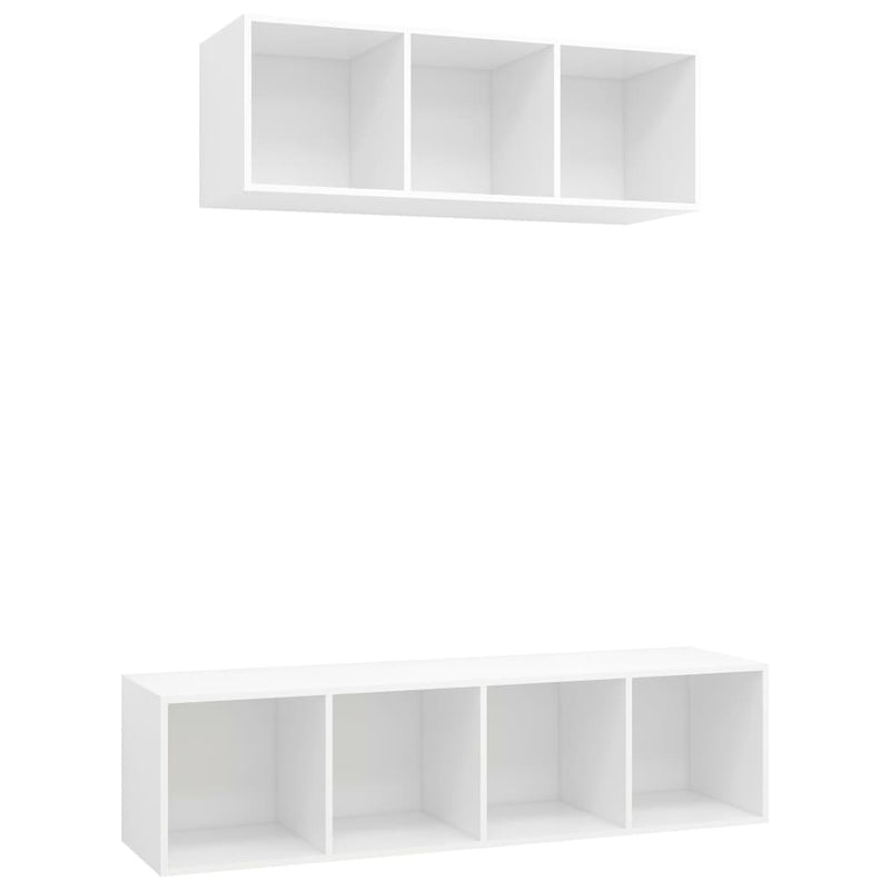 2 Piece TV Cabinet Set White Engineered Wood Payday Deals