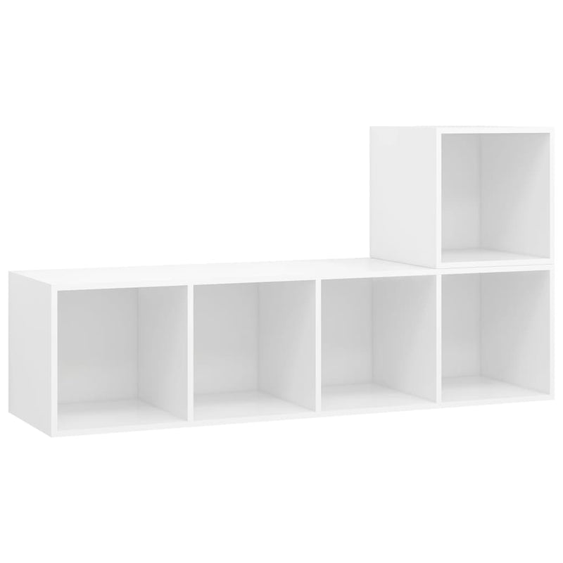 2 Piece TV Cabinet Set White Engineered Wood Payday Deals