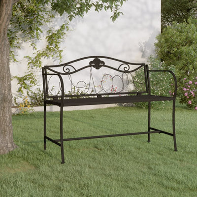 2-Seater Garden Bench 104 cm Black Steel Payday Deals