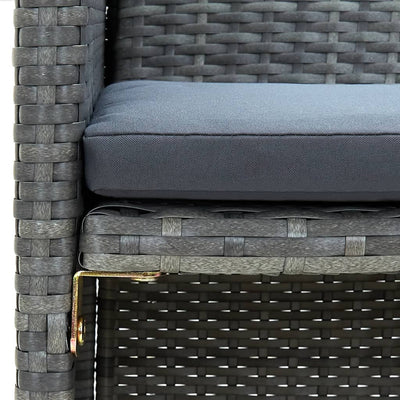 2 Seater Garden Sofa with Cushions Grey Poly Rattan Payday Deals