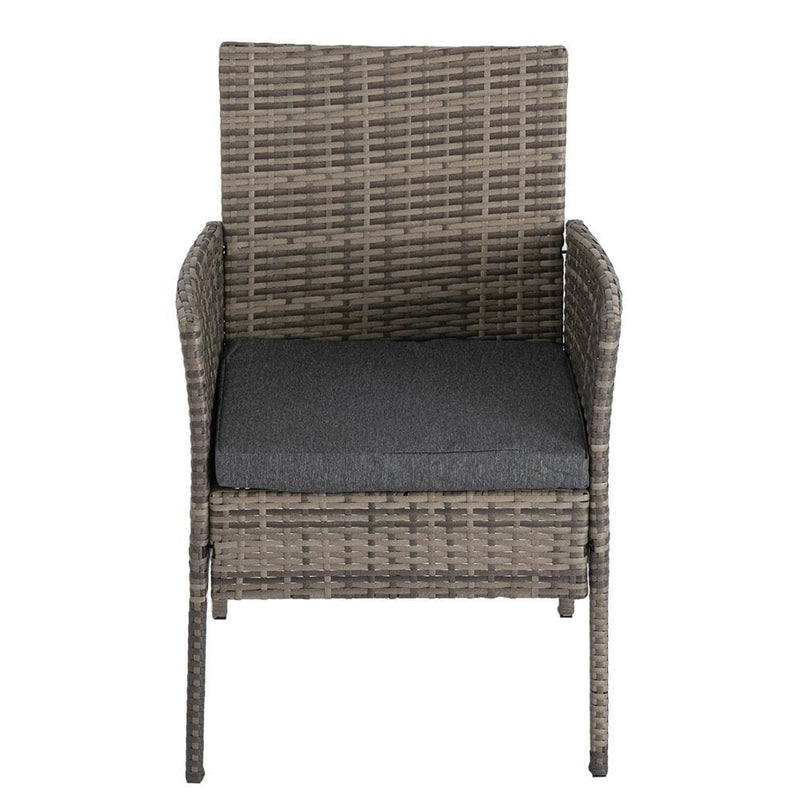 2 Seater PE Rattan Outdoor Furniture Chat Set- Mixed Grey Payday Deals