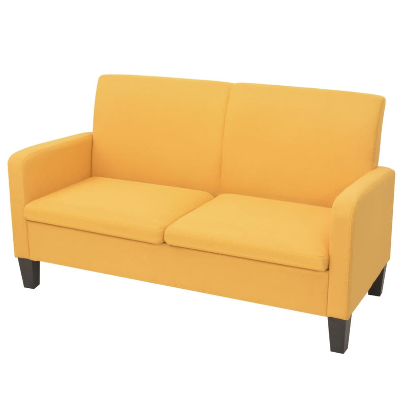 2-Seater Sofa 135x65x76 cm Yellow Payday Deals