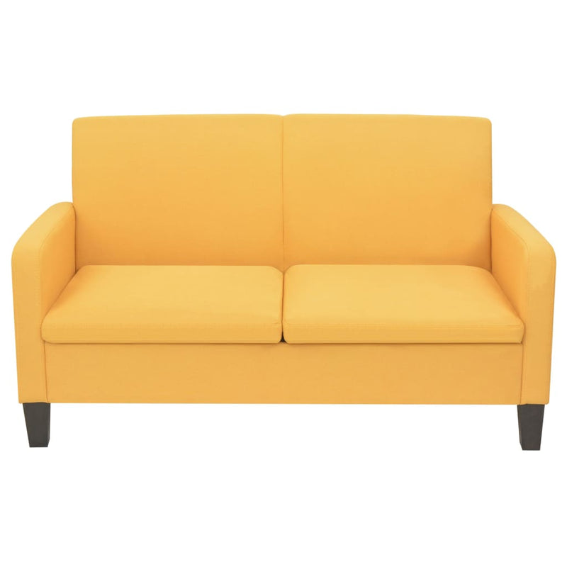 2-Seater Sofa 135x65x76 cm Yellow Payday Deals