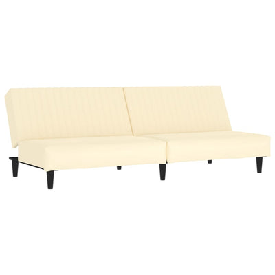 2-Seater Sofa Bed Cream Faux Leather Payday Deals