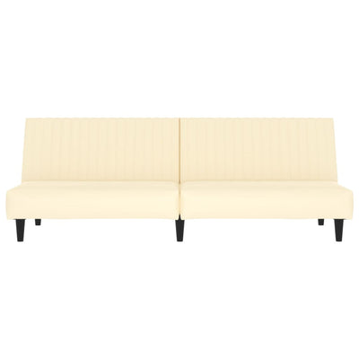 2-Seater Sofa Bed Cream Faux Leather Payday Deals