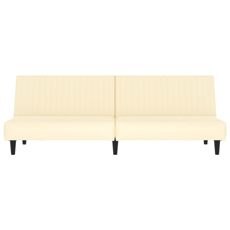 2-Seater Sofa Bed Cream Faux Leather Payday Deals