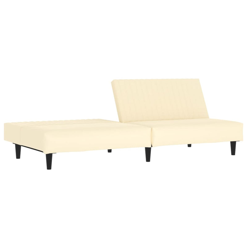 2-Seater Sofa Bed Cream Faux Leather Payday Deals