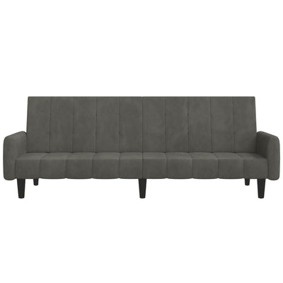 2-Seater Sofa Bed Dark Grey Velvet Payday Deals