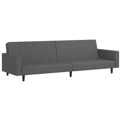 2-Seater Sofa Bed Dark Grey Velvet Payday Deals