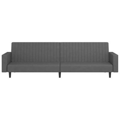 2-Seater Sofa Bed Dark Grey Velvet Payday Deals