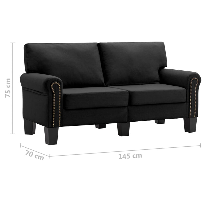 2-Seater Sofa Black Fabric Payday Deals