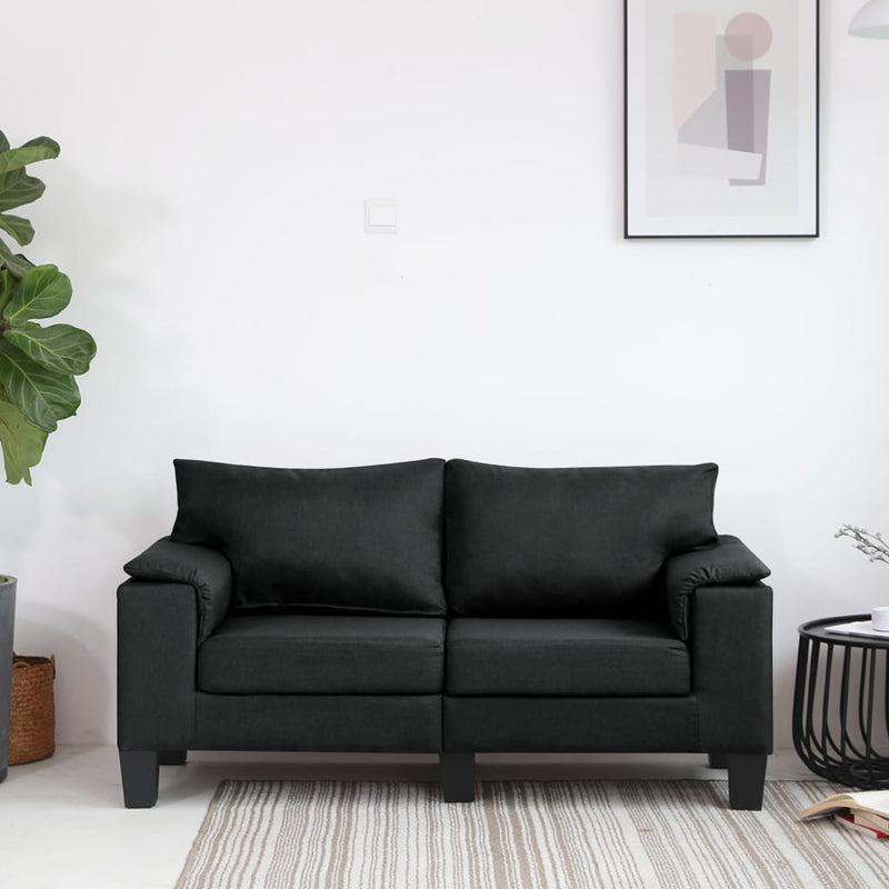 2-Seater Sofa Black Fabric Payday Deals