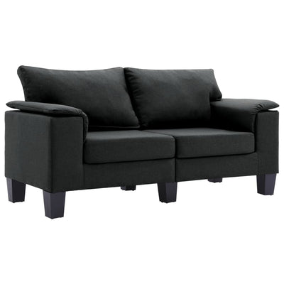 2-Seater Sofa Black Fabric Payday Deals