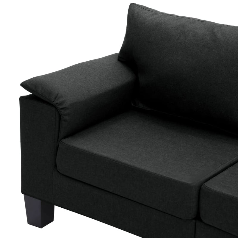 2-Seater Sofa Black Fabric Payday Deals