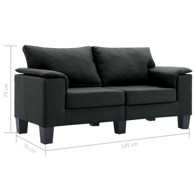 2-Seater Sofa Black Fabric Payday Deals