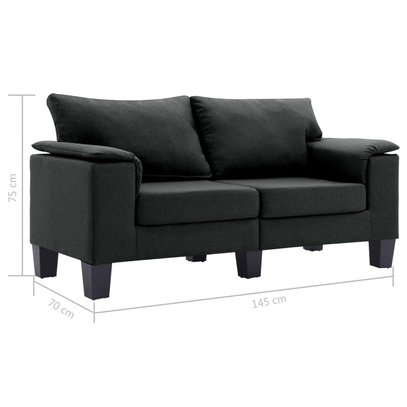 2-Seater Sofa Black Fabric Payday Deals