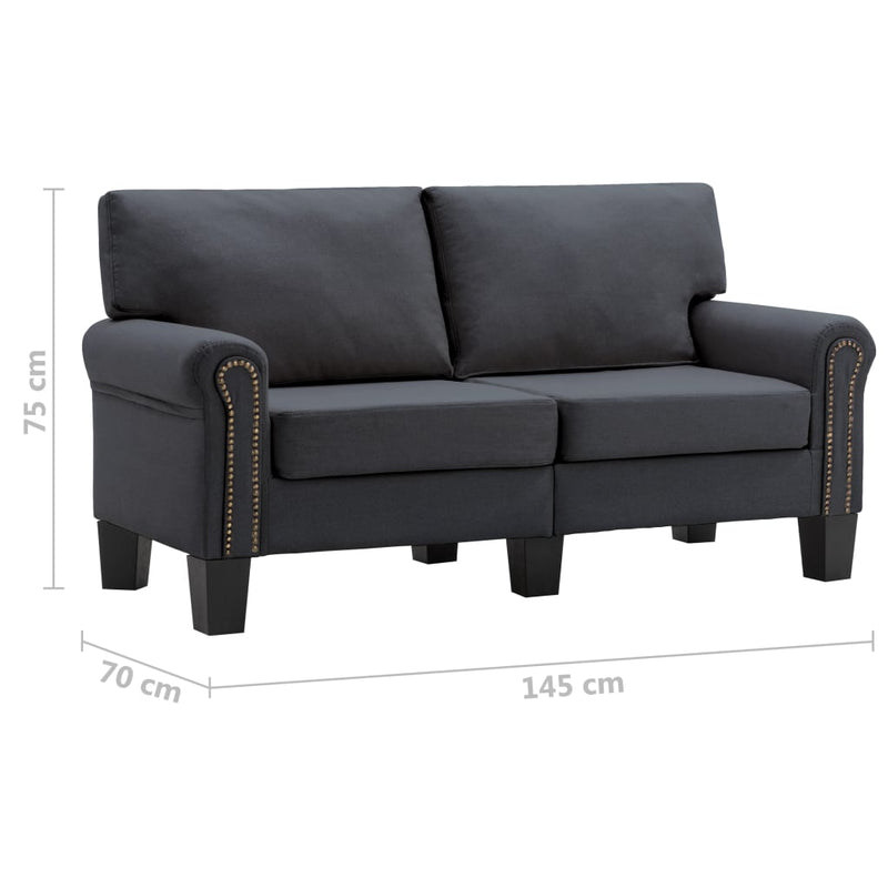 2-Seater Sofa Dark Grey Fabric Payday Deals