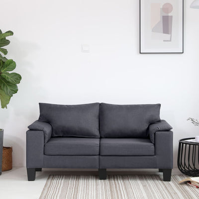 2-Seater Sofa Dark Grey Fabric