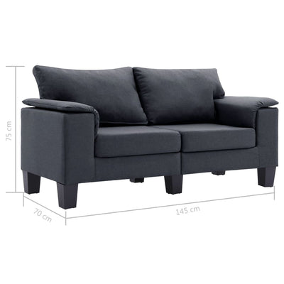 2-Seater Sofa Dark Grey Fabric Payday Deals