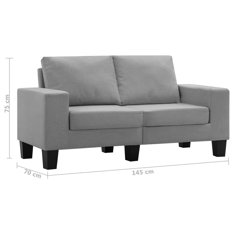 2-Seater Sofa Light Grey Fabric Payday Deals