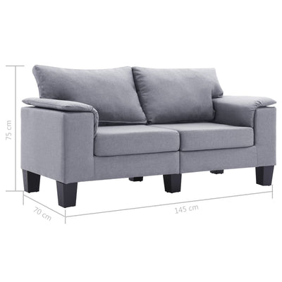 2-Seater Sofa Light Grey Fabric Payday Deals