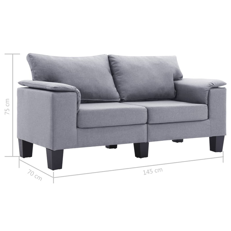 2-Seater Sofa Light Grey Fabric Payday Deals