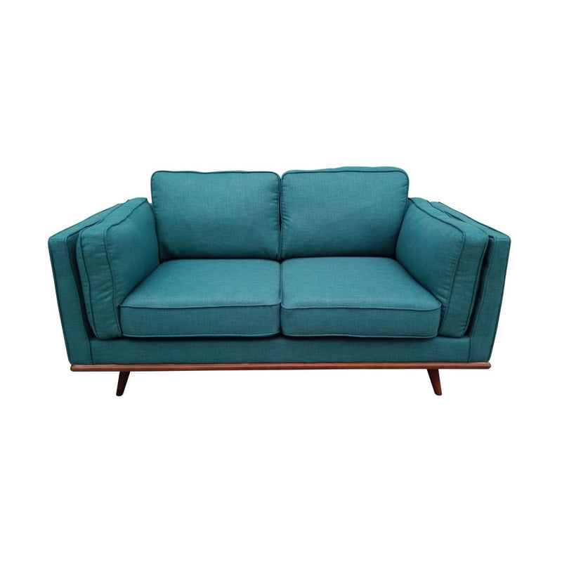 2 Seater Sofa Teal Fabric Lounge Set for Living Room Couch with Wooden Frame - Payday Deals
