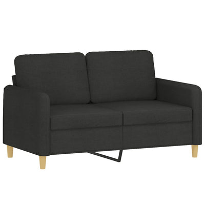 2-Seater Sofa with Throw Pillows Black 120 cm Fabric Payday Deals