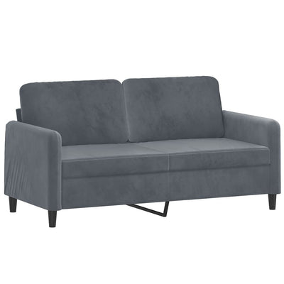 2-Seater Sofa with Throw Pillows Dark Grey 140 cm Velvet Payday Deals