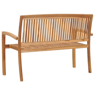 2-Seater Stacking Garden Bench 128.5 cm Solid Teak Wood Payday Deals