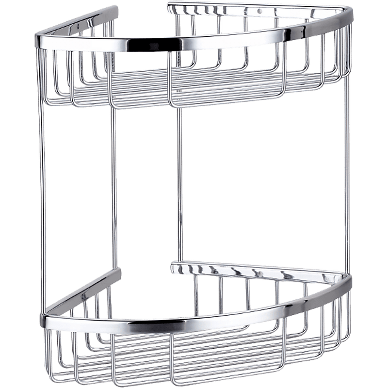 2-Tier Corner Bathroom Basket Shelf Rail Rack Payday Deals