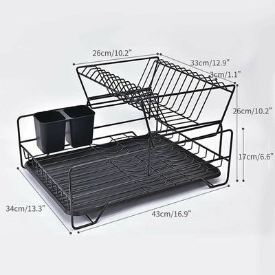 2 Tier Dish Drainer with Cutlery Holder White Payday Deals