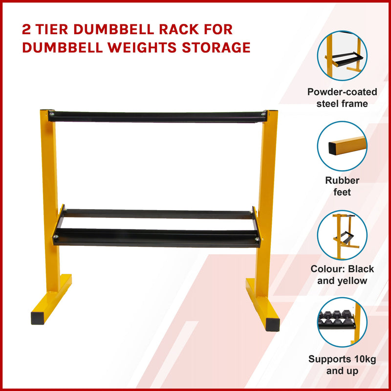 2 Tier Dumbbell Rack for Dumbbell Weights Storage Payday Deals